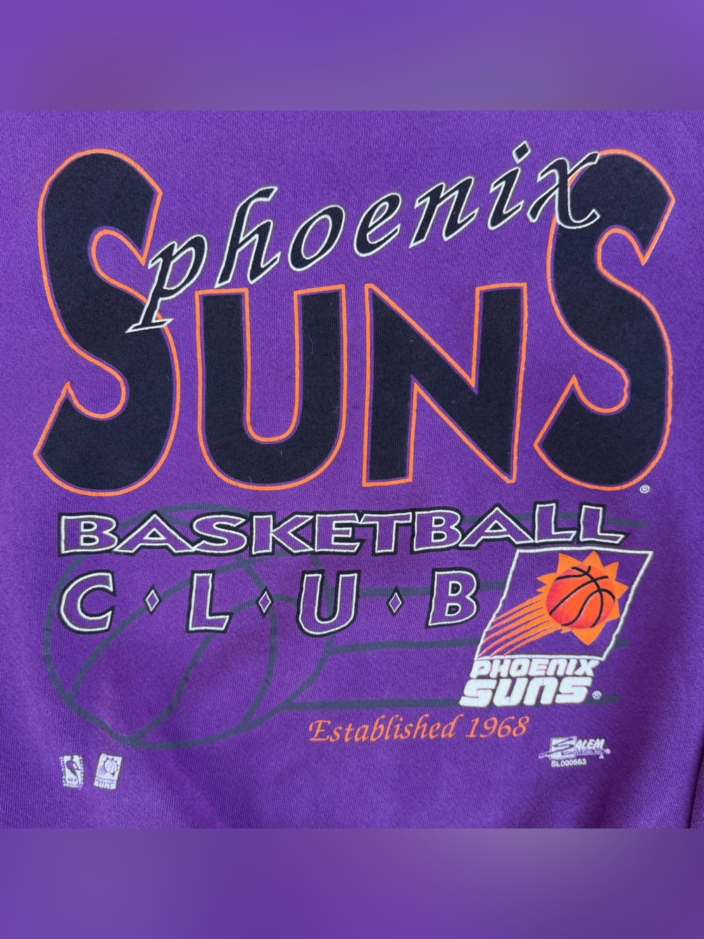 Vintage 90s Phoenix Suns Salem Sportswear Crewneck Sweatshirt Purple Size XL - Picture 7 of 7